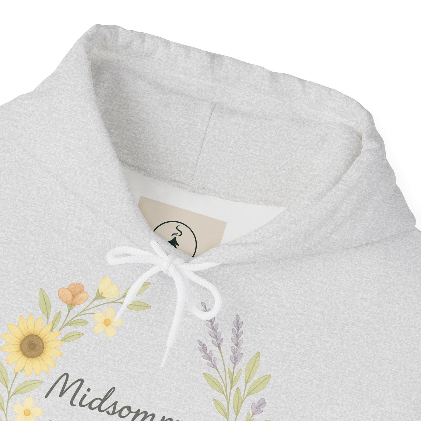 Midsommar Floral Hoodie, Unisex Sweatshirt, Boho Style Gift, Summer Celebration Apparel, Nature-Inspired Clothing