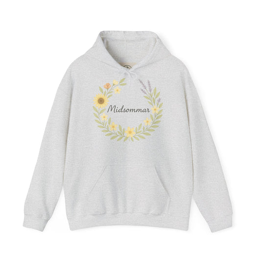 Midsommar Floral Hoodie, Unisex Sweatshirt, Boho Style Gift, Summer Celebration Apparel, Nature-Inspired Clothing