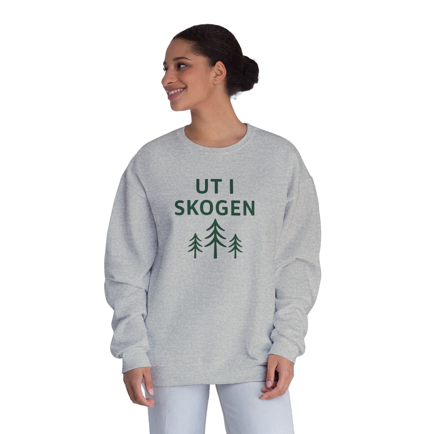 Cozy Unisex Sweatshirt - 'Ut I Skogen' Forest Tee, Nature Lover Gift, Hiking Apparel, Eco-Friendly Clothing, Outdoor Adventure Wear