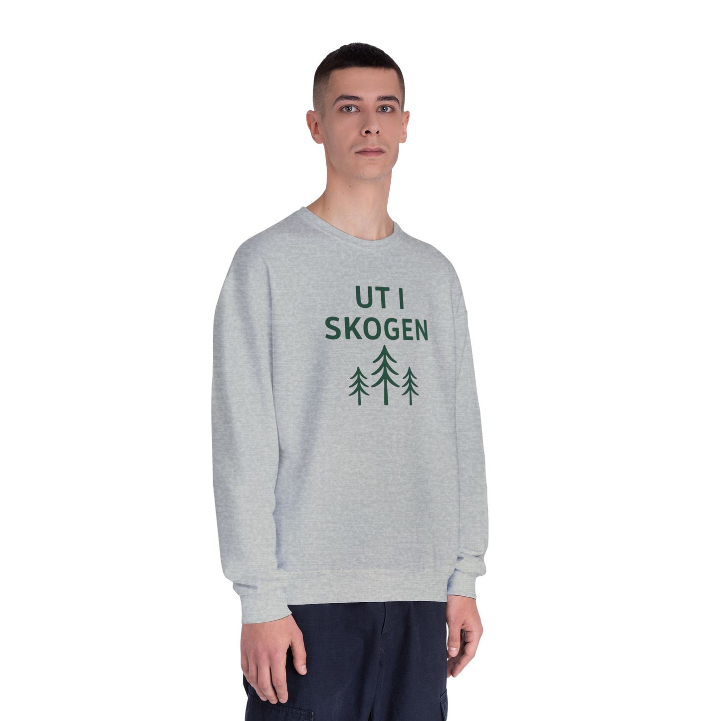 Cozy Unisex Sweatshirt - 'Ut I Skogen' Forest Tee, Nature Lover Gift, Hiking Apparel, Eco-Friendly Clothing, Outdoor Adventure Wear