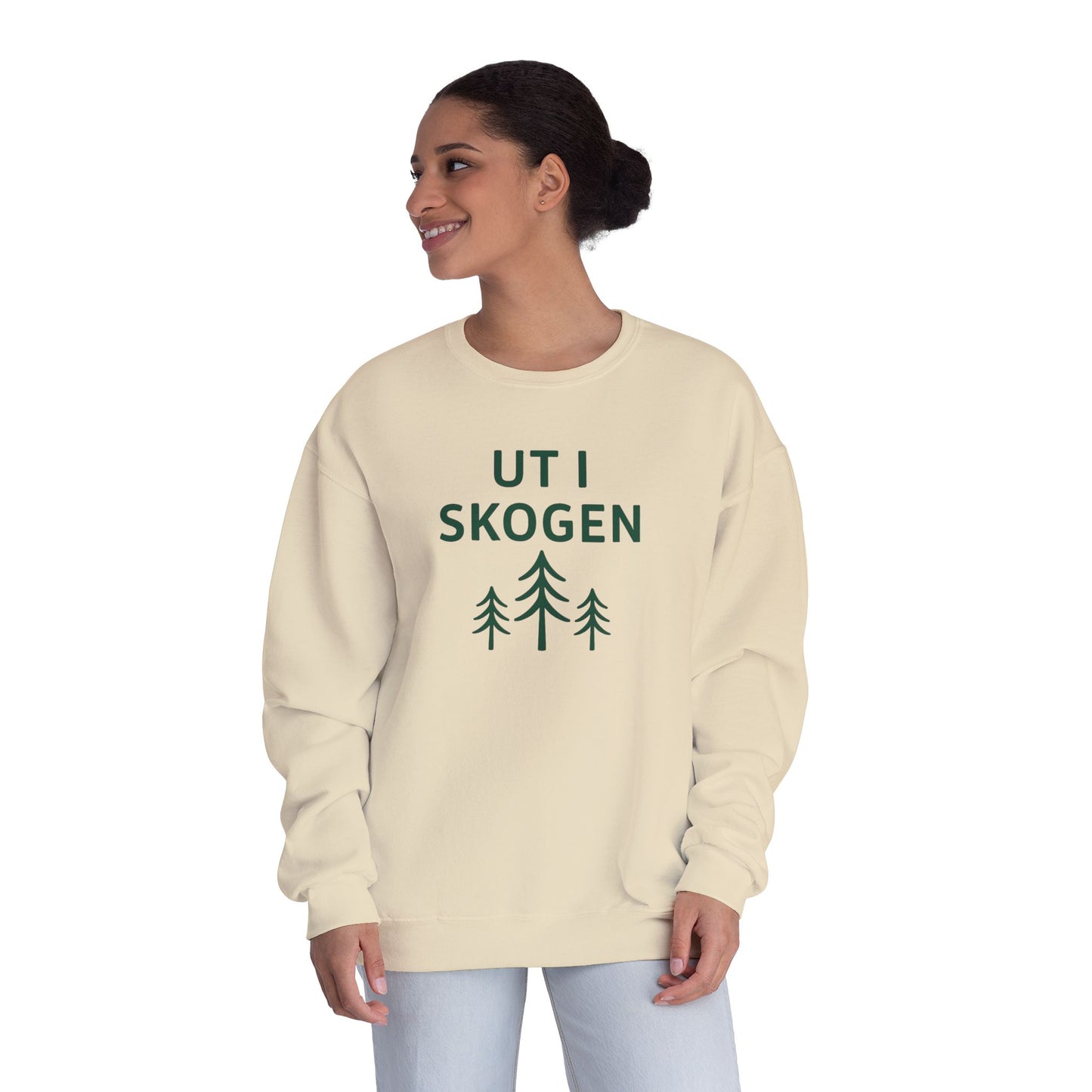 Cozy Unisex Sweatshirt - 'Ut I Skogen' Forest Tee, Nature Lover Gift, Hiking Apparel, Eco-Friendly Clothing, Outdoor Adventure Wear