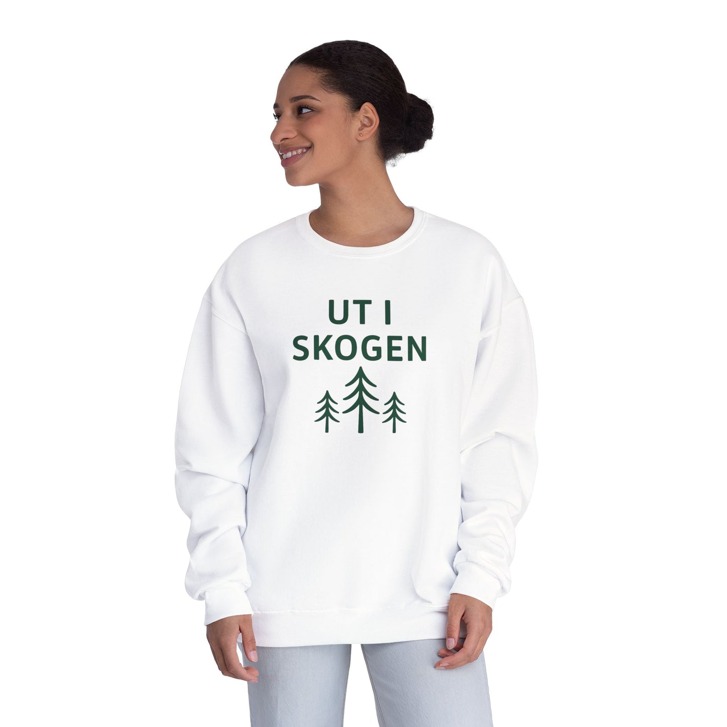 Cozy Unisex Sweatshirt - 'Ut I Skogen' Forest Tee, Nature Lover Gift, Hiking Apparel, Eco-Friendly Clothing, Outdoor Adventure Wear