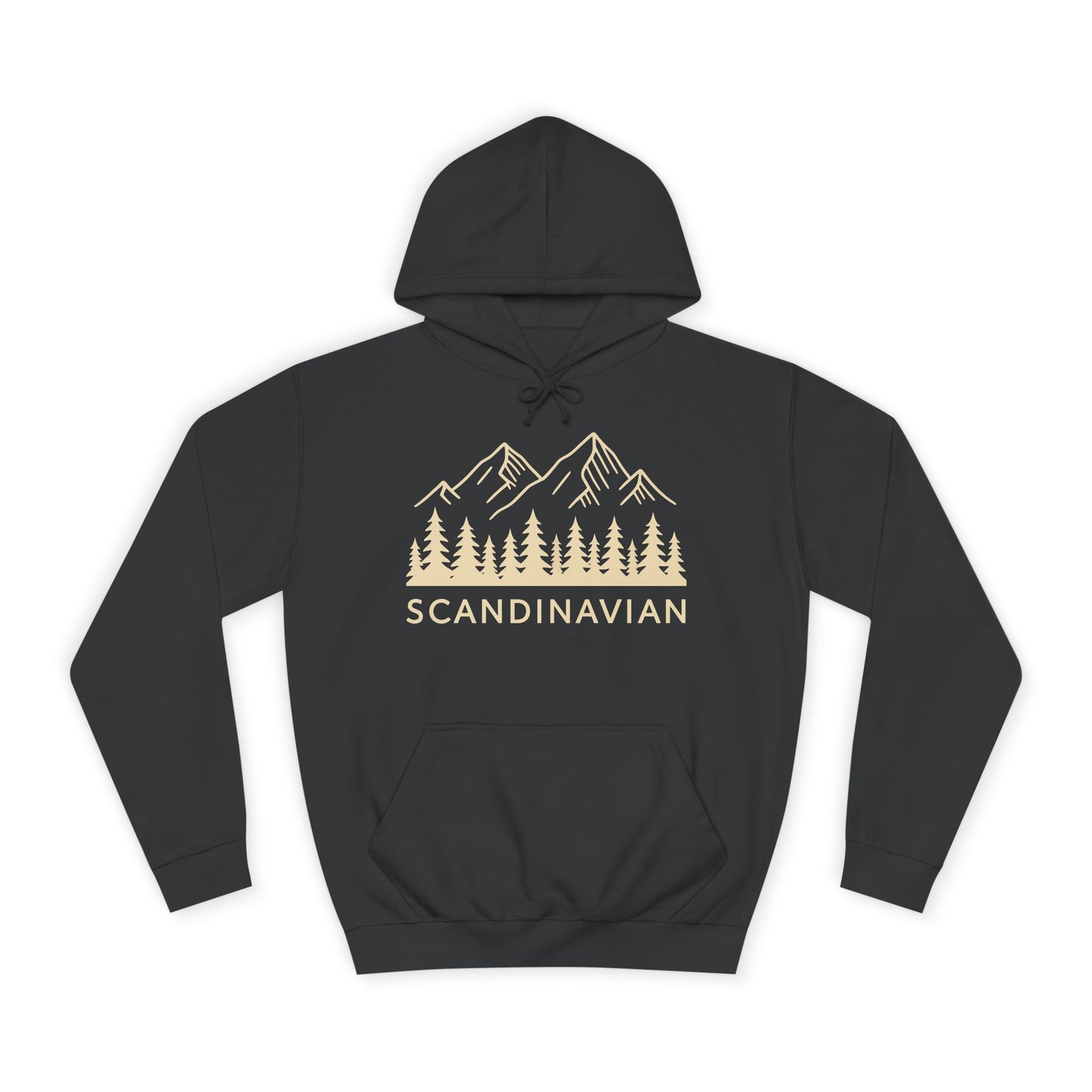 Scandinavian Adventure Unisex College Hoodie - Cozy Mountain Design