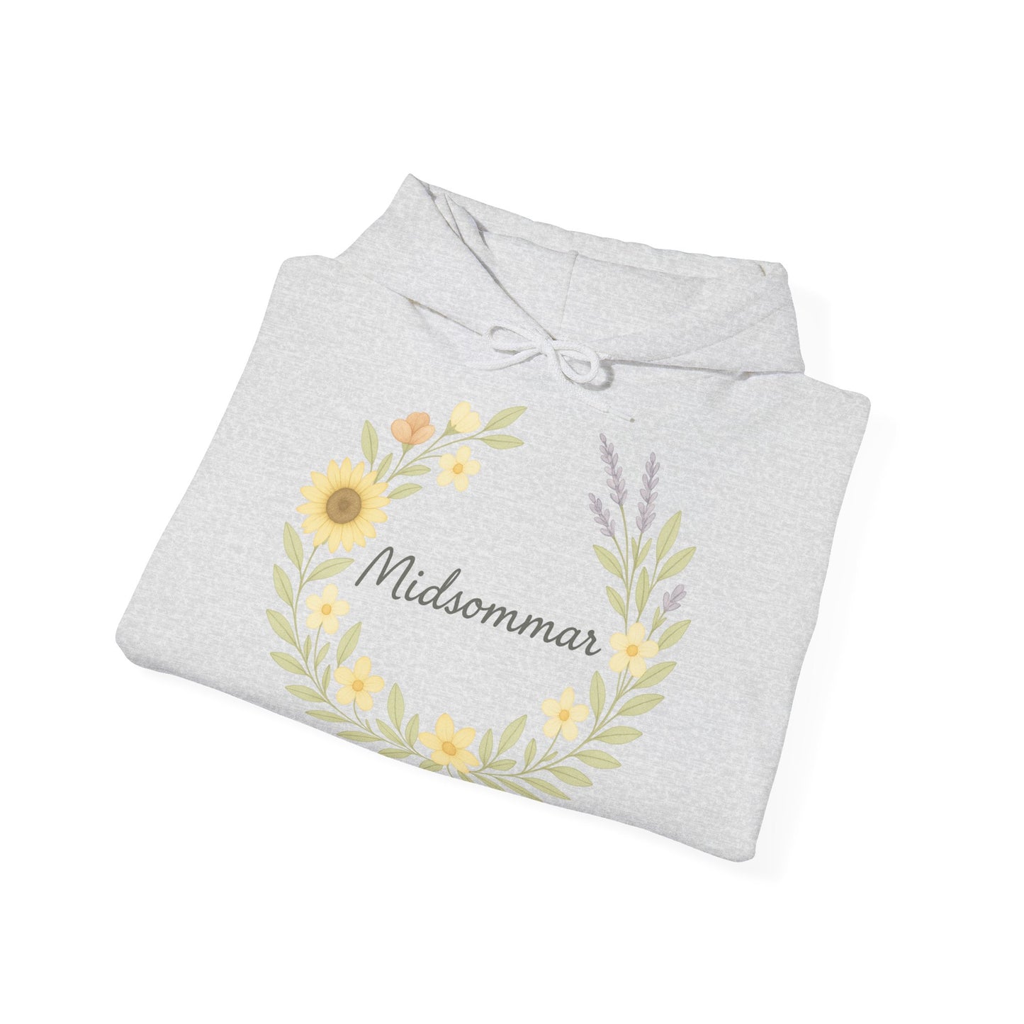 Midsommar Floral Hoodie, Unisex Sweatshirt, Boho Style Gift, Summer Celebration Apparel, Nature-Inspired Clothing