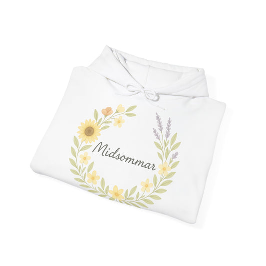 Midsommar Floral Hoodie, Unisex Sweatshirt, Boho Style Gift, Summer Celebration Apparel, Nature-Inspired Clothing