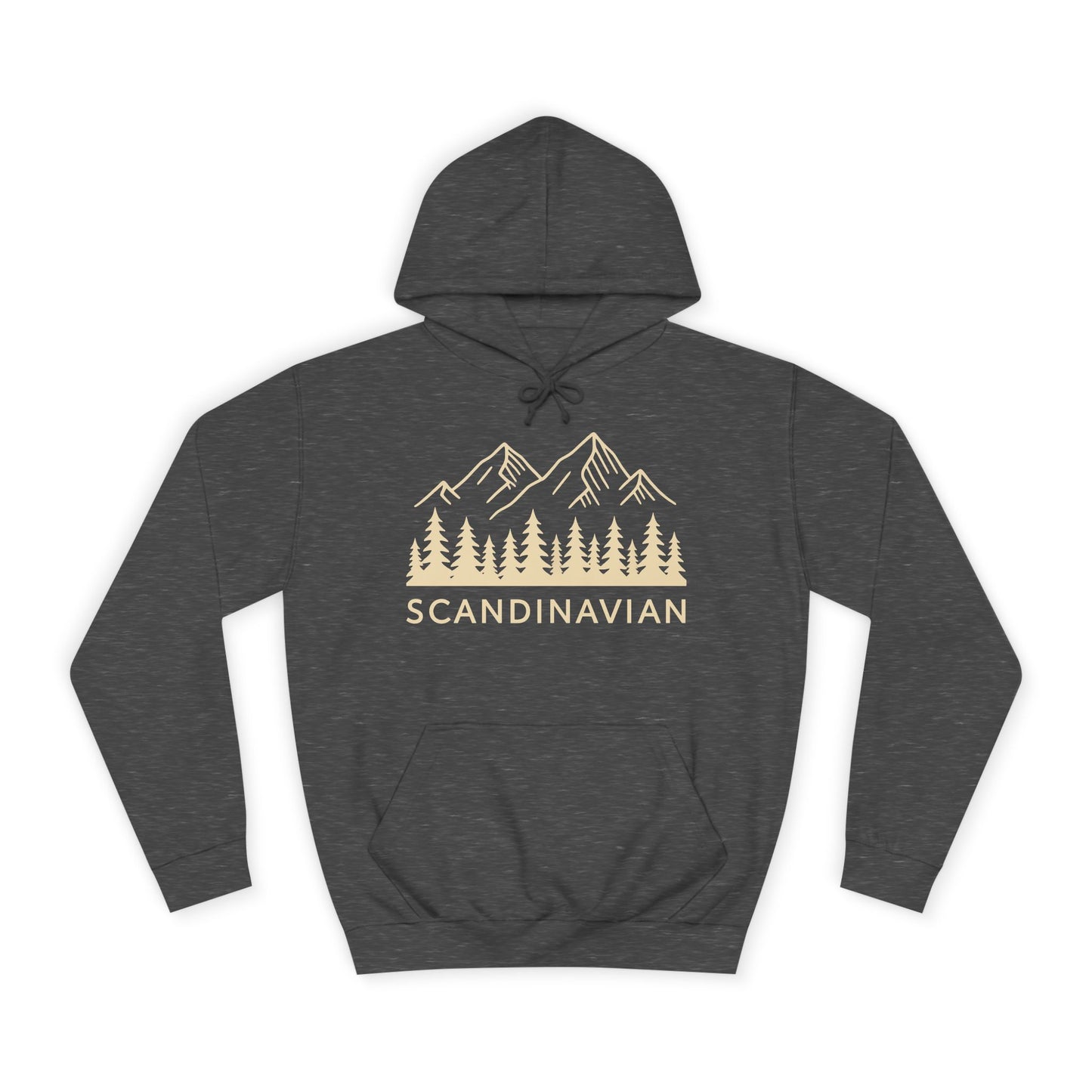 Scandinavian Adventure Unisex College Hoodie - Cozy Mountain Design