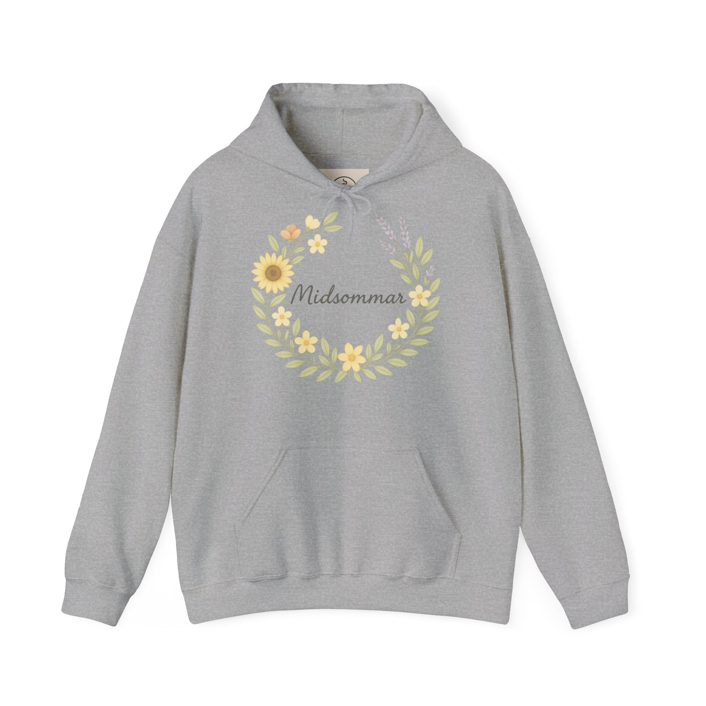 Midsommar Floral Hoodie, Unisex Sweatshirt, Boho Style Gift, Summer Celebration Apparel, Nature-Inspired Clothing
